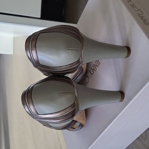 Jimmy Choo Size 37 Blue & Silver Bridal Shoes - Picture 5 of 10